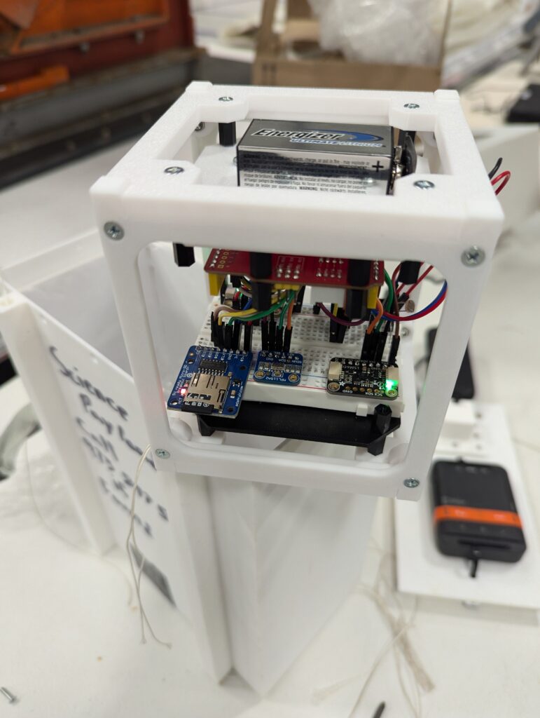 Close up photo of a CubeSat Emulator.